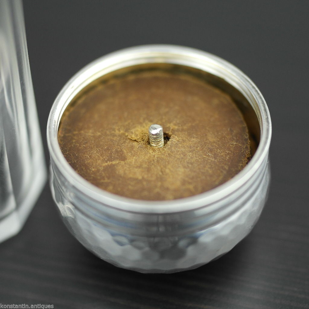 Antique 1906 cut glass vanity bottle solid silver lidl made in London