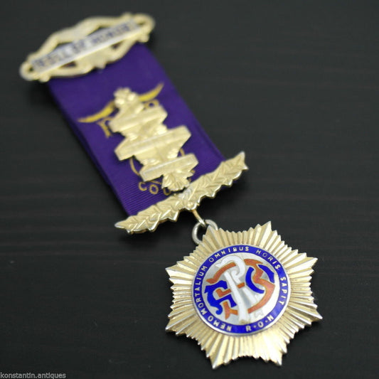 Vintage 1975 medalla chapada en oro de plata maciza RAOB Roll of Honor
