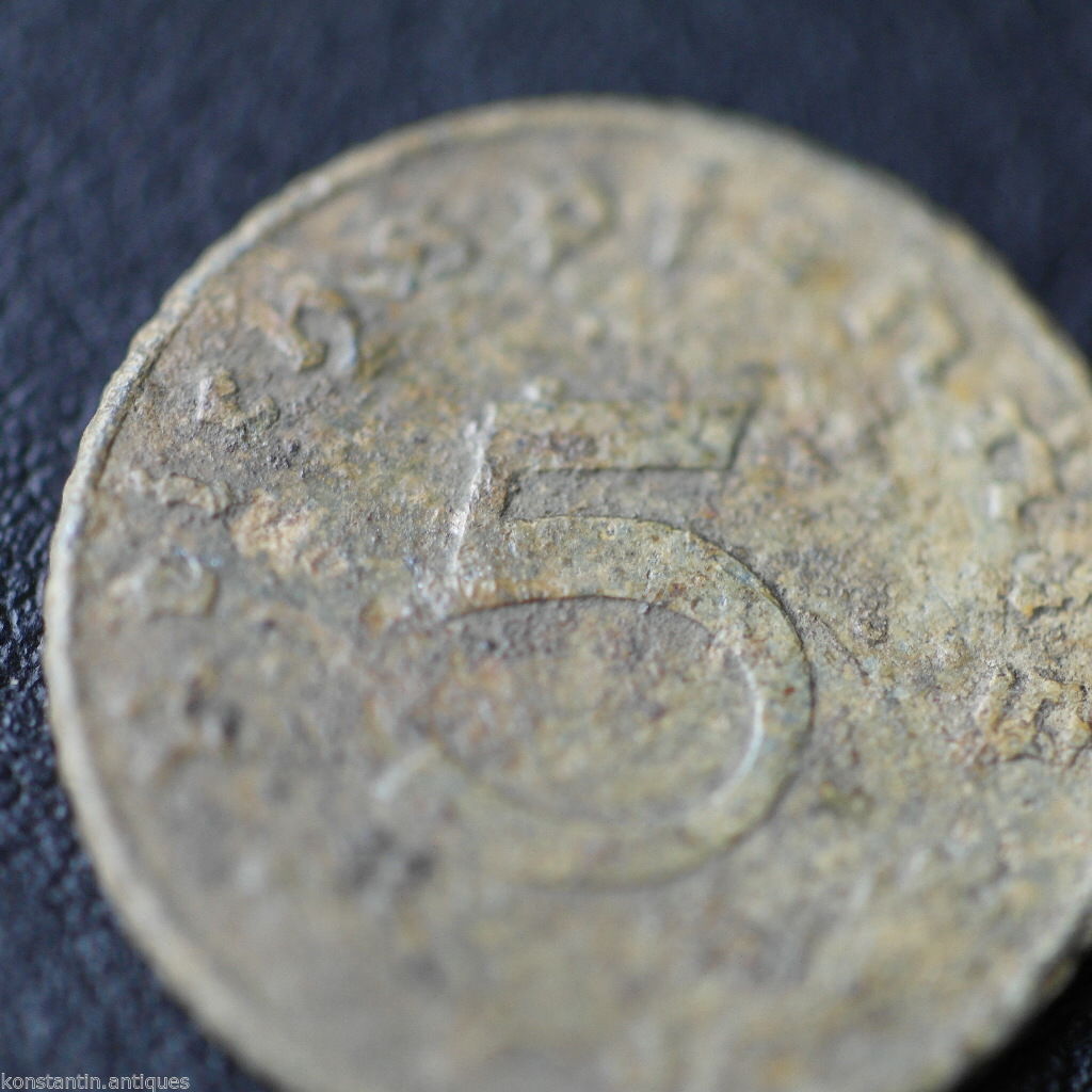 Antique 1941 coin 5 Reichspfennig Fuhrer Adolf Hitler of Germany Berlin