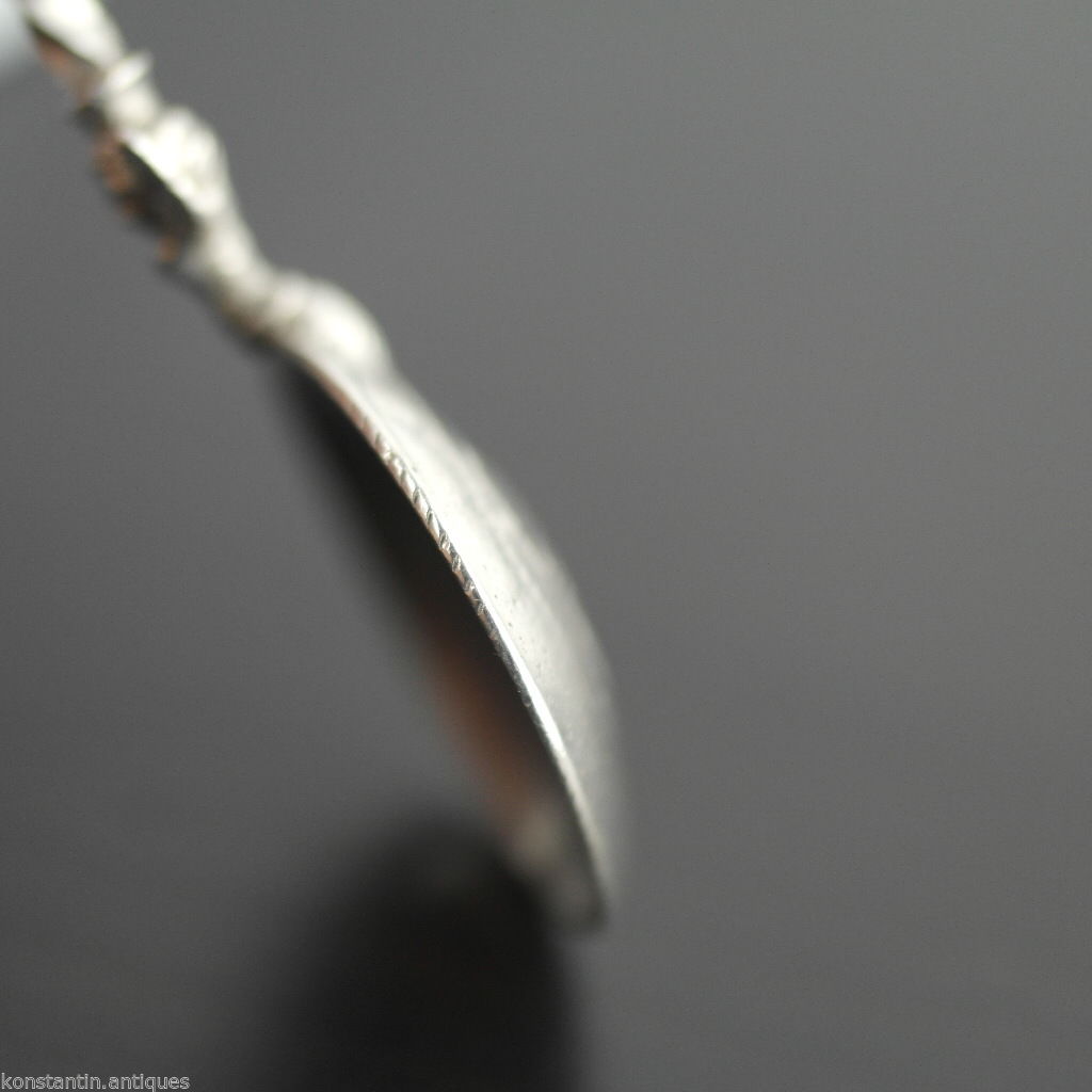 Antique solid silver coin spoon Ottoman Empire Turkey Kurush Islamic harpy rare