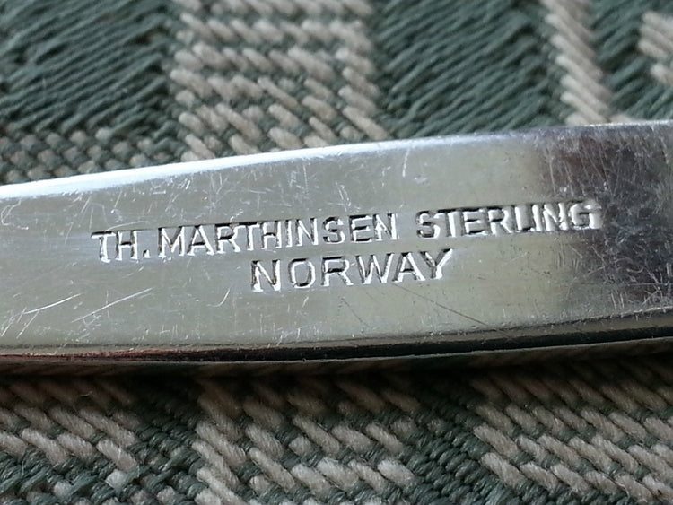Vintage Sterling Silber Guilloche Emaille Löffel Marthinsen Norwegen Gjovik