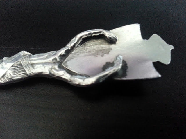 Antique enamel sterling silver spoon Canada Montreal