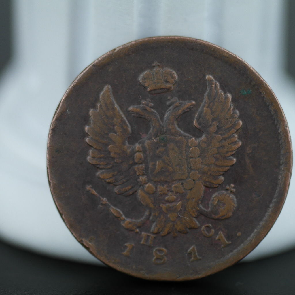 Antique 1811 coin 2 kopeks coin Emperor Alexander I of Russian Empire 19thC
