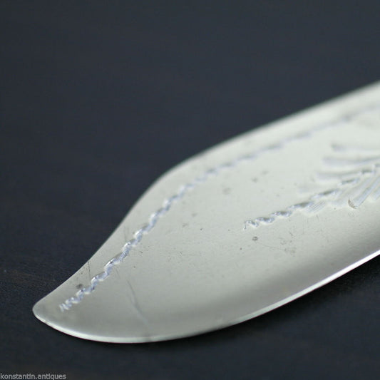 Antiguo plato de plata cuchillo de cuento nácar mango de nácar británico EP NS