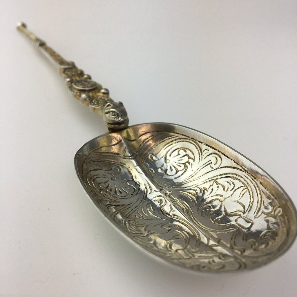 Antique 1910 sterling silver anointing spoon London British Empire