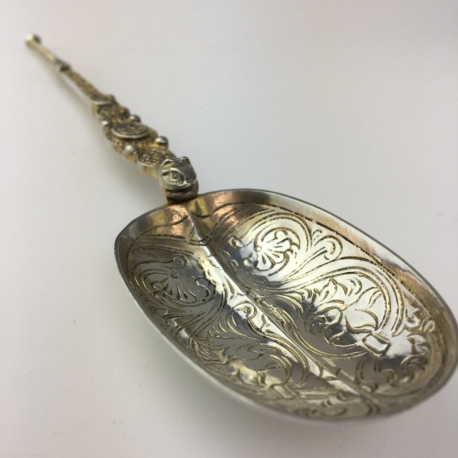 Antiker Salblöffel aus Sterlingsilber aus dem Jahr 1910, London, Britisches Empire