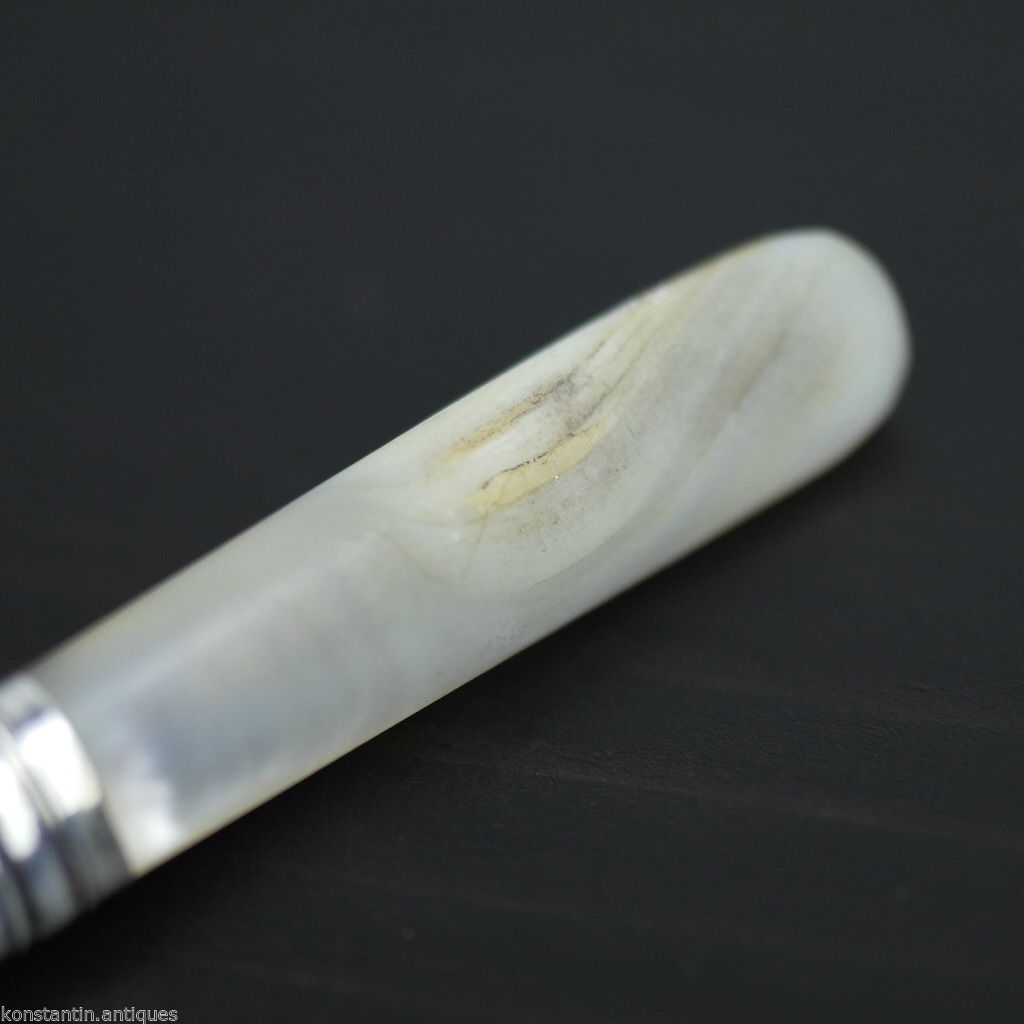 Antique silver plate tale knife mother of pearl Nacre handle British EP NS