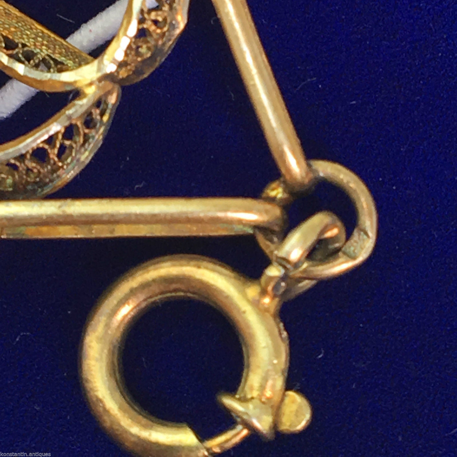 Pulsera vintage de filigrana portuguesa chapada en oro de plata maciza