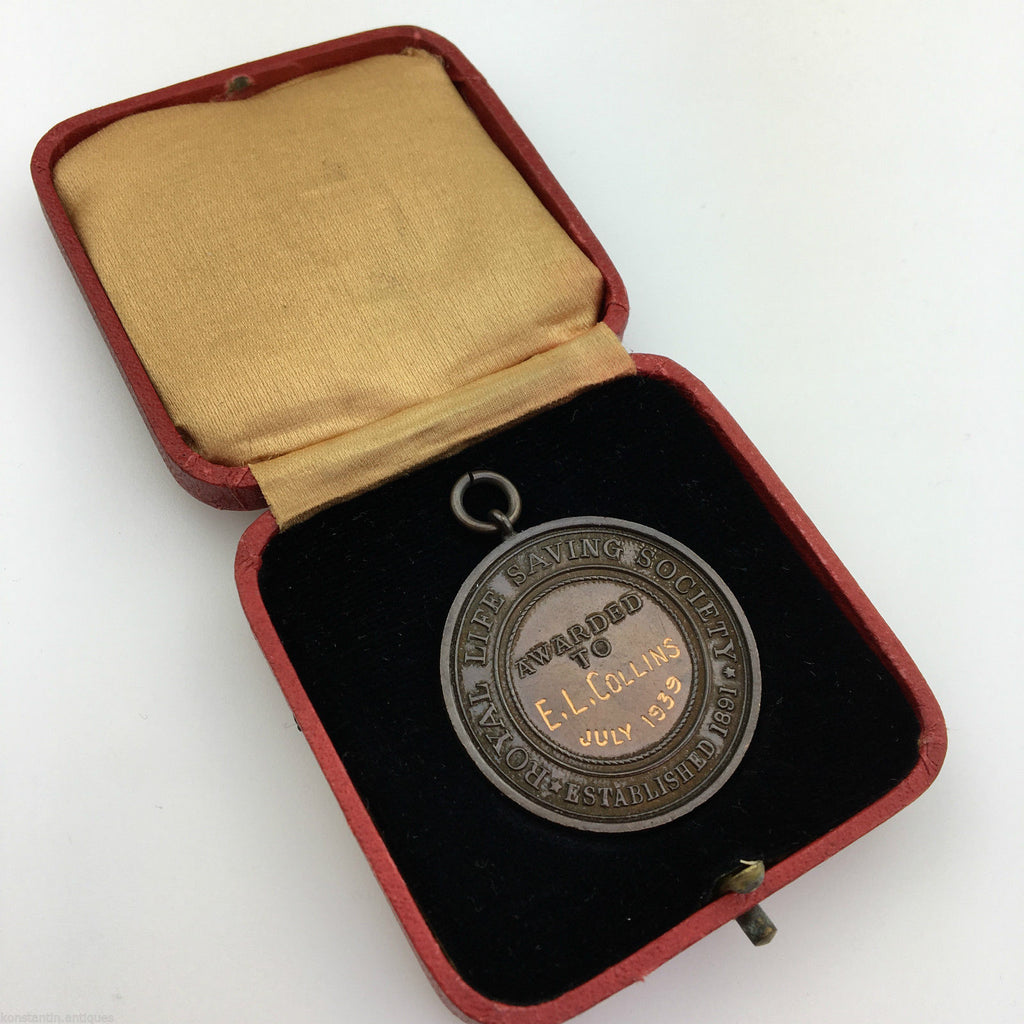 ROYAL LIFE SAVING SOCIETY MEDAL ESTABLISHED 1891 boxed c.1939