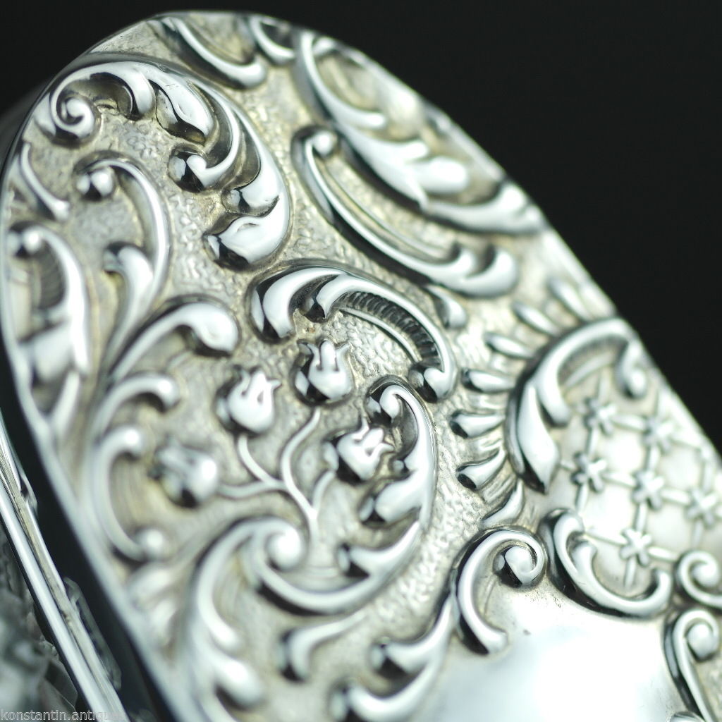 Antique 1903 sterling silver topped cut glass trinket box