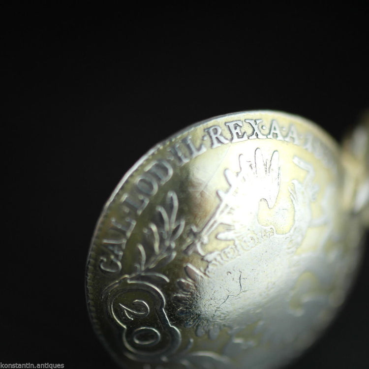 Antiker 20-Kreuzer-Münzlöffel aus vergoldetem massivem Silber aus dem Jahr 1830, Franz II., Kaiser des Heiligen Römischen Reiches, Kaiserreich 800