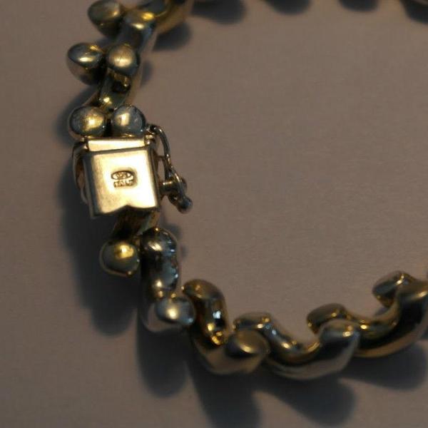 Pulsera vintage de cadena de serpiente de plata de ley ITALIA 925 