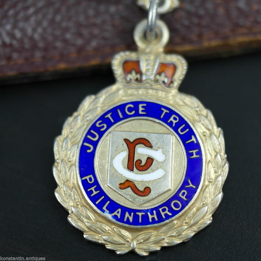 Vintage 1959 Medalla de plata maciza Justicia Verdad Filantropía Eric Knight Lodge