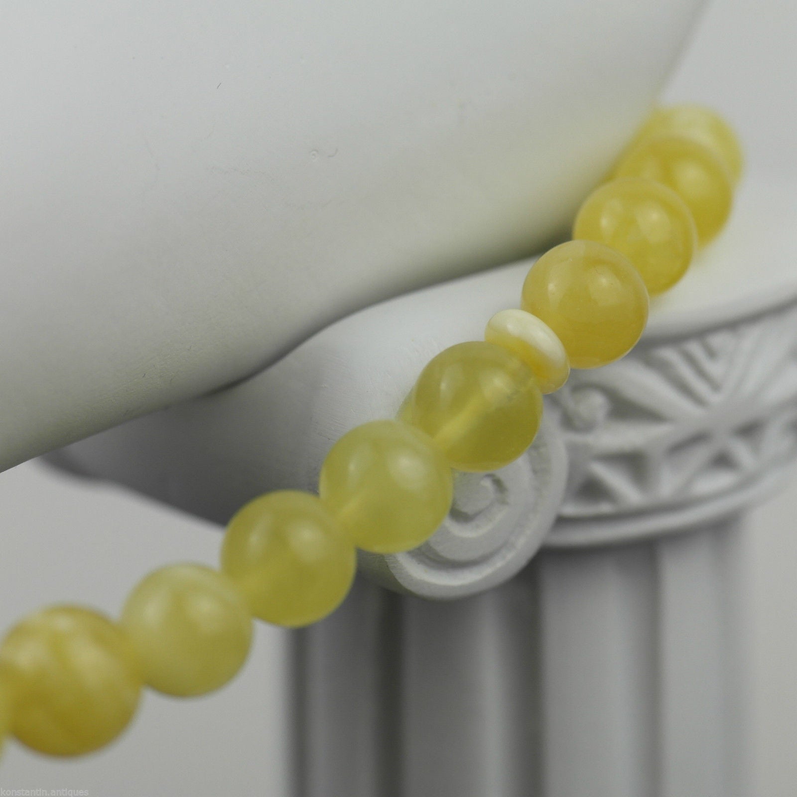 Pulsera de cuentas de ámbar báltico genuino Islam Tasbih Rosario blanco yema nublada 