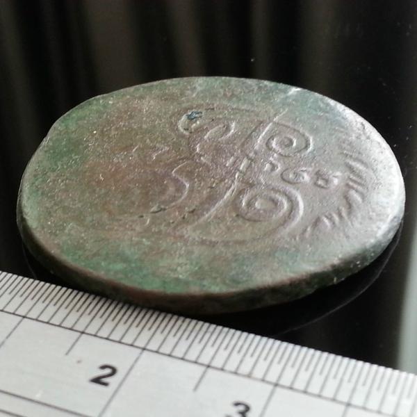 Antike Münze von 1763, 2 Kopeken, Kaiser Katharina II. des Russischen Reiches, 18. Jh