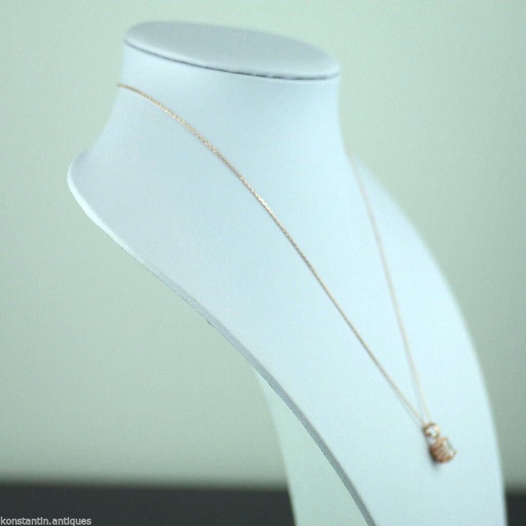 Impresionante oro sobre plata de ley Colgante de piedra transparente en cadena 925 Genevive