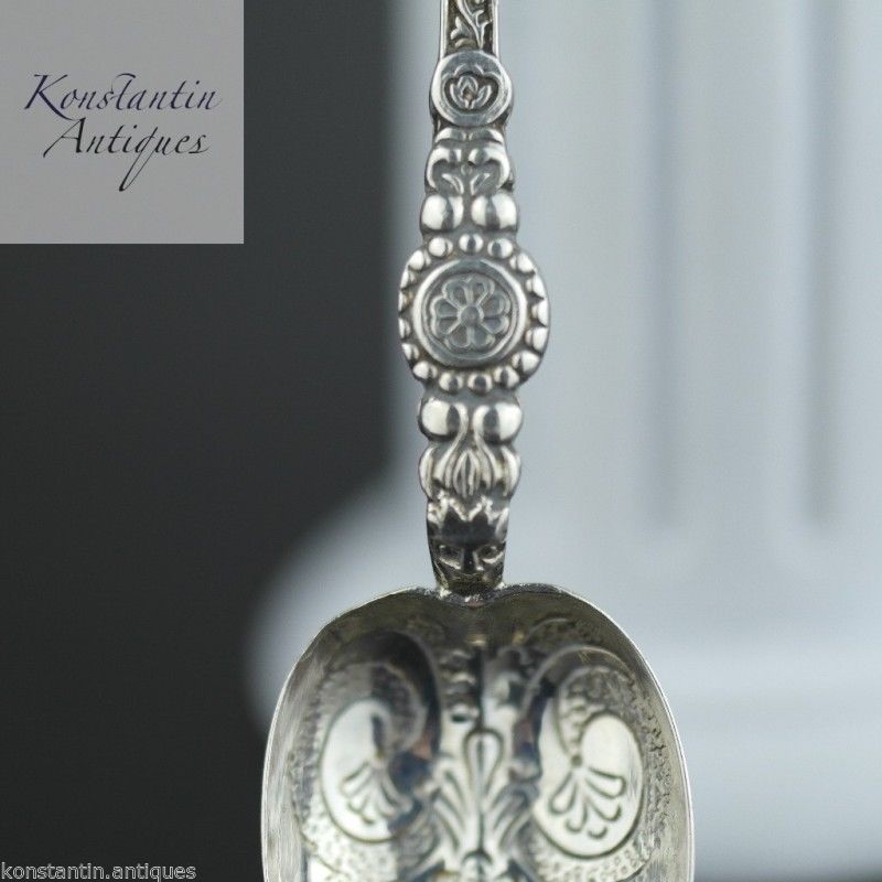 Antique 1910 sterling silver anointing spoon Birmingham British Empire