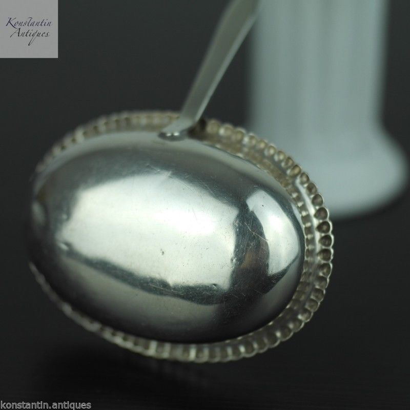 Antique Georgian Toddy ladle solid silver wood handle British Empire great gift