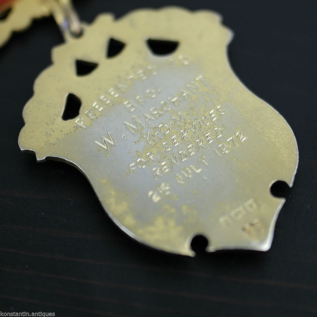 Vintage 1972 medalla chapada en oro de plata maciza Birmingham PRIMO RAOB Wyvern lodge