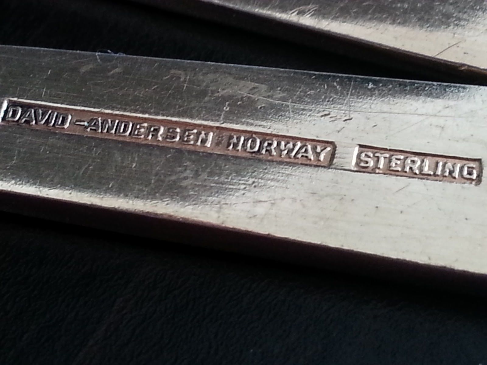 Antikes Set aus sechs Teelöffeln aus massivem Silber mit vergoldeter Emaille von David Andersen Norwegen