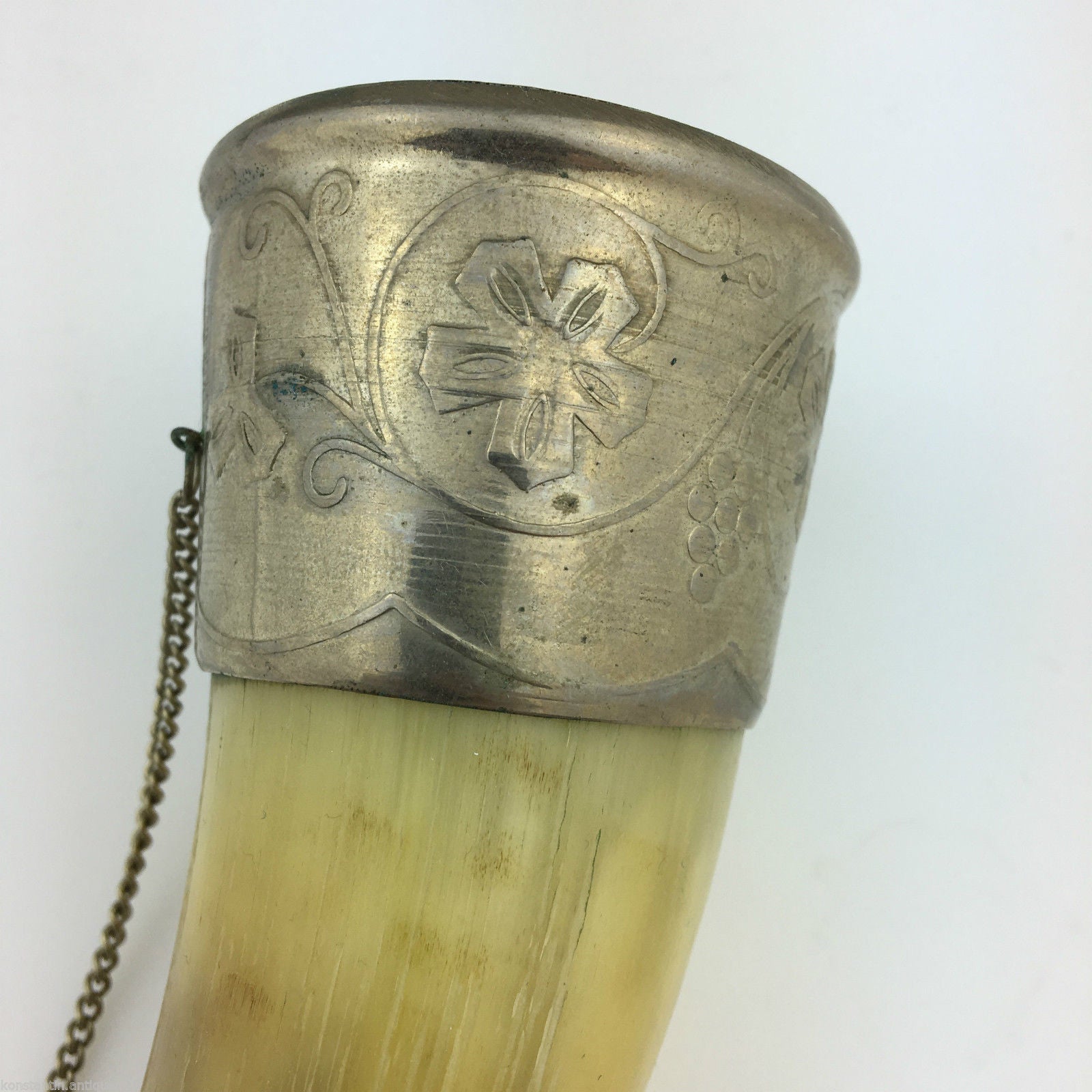 Vintage Caucasian Drinking Horn Cup for Wine Vodka Cognac