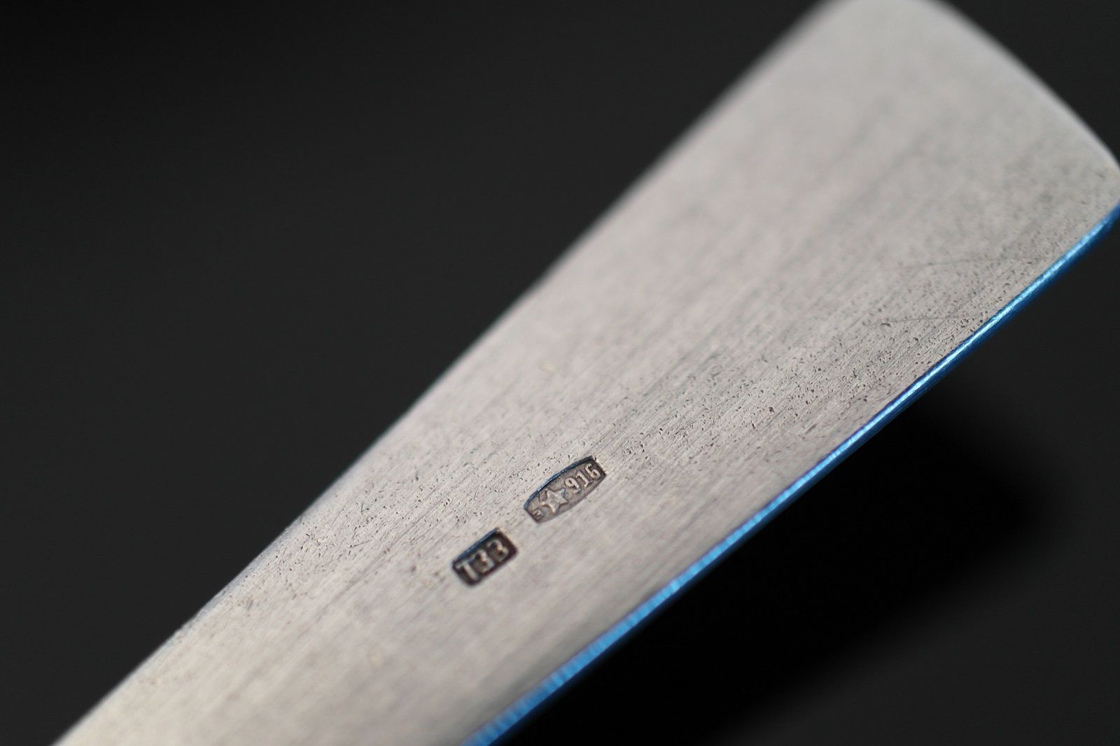 Vintage USSR enamel solid silver butter knife 88 э✰916