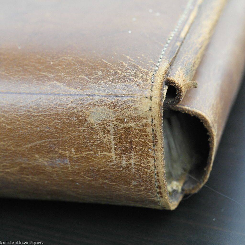 Antique 1911 original leather soldier hygiene case