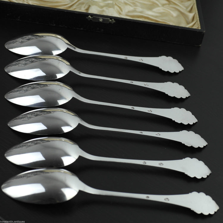 Antique Danish Sterling silver 1933 set of six spoons