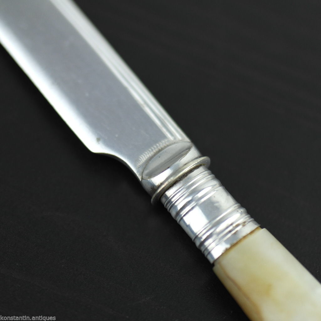 Antikes, versilbertes Messer mit Perlmuttgriff, EPNS British Empire