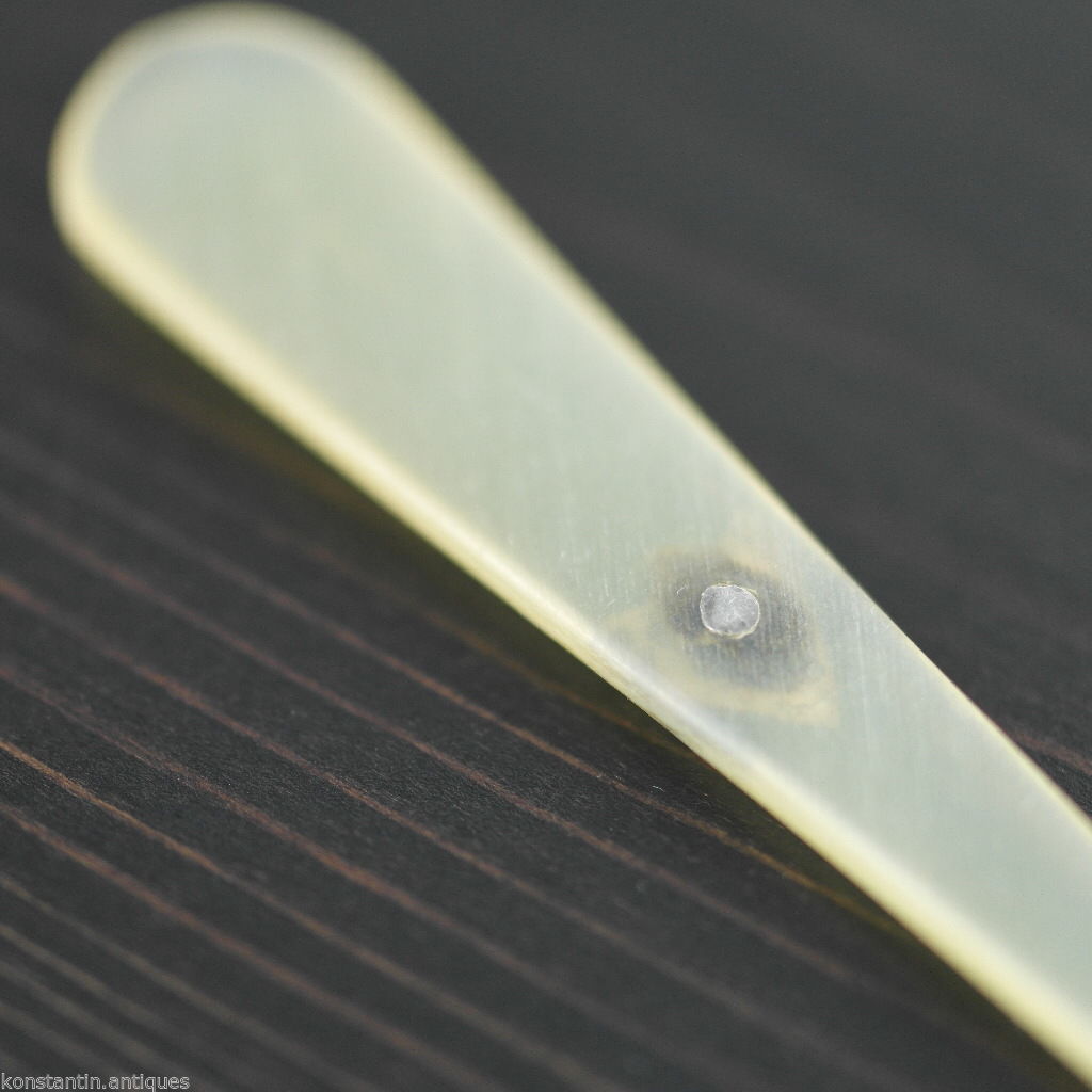 Antique Scottish horn spoon with solid silver shield
