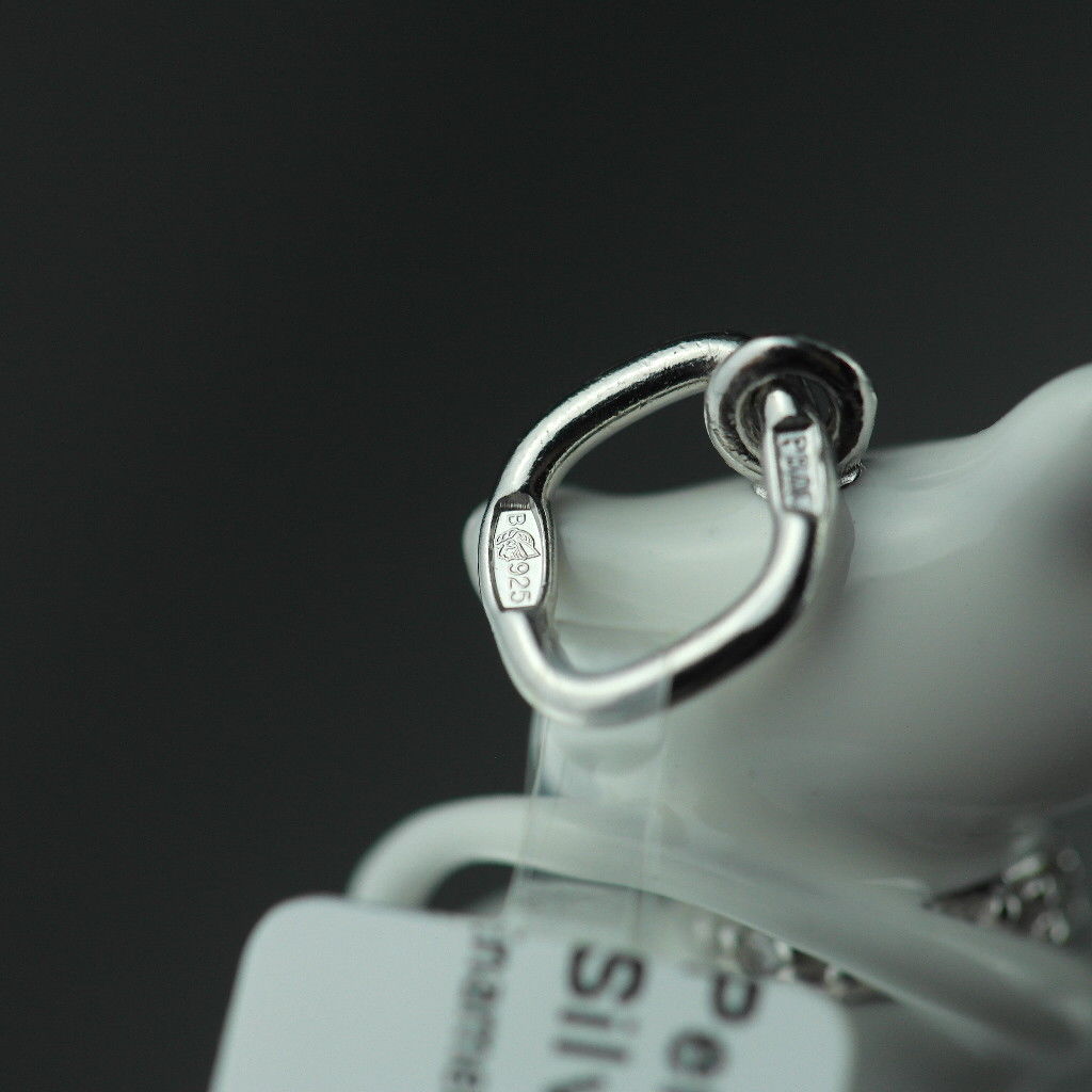 Sterling silver pendant white Enamel Cat with incrusted collar band