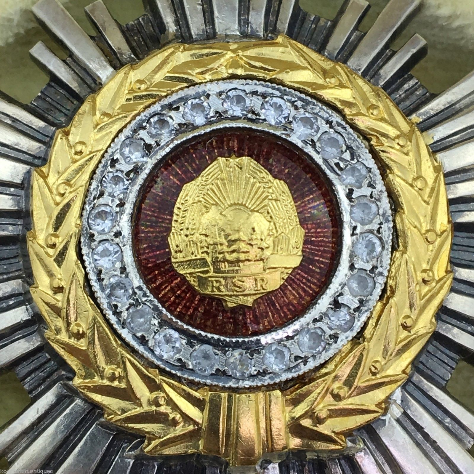 Vintage 1960s enamel solid silver order star 22 brilliant cut CZ  class III RSR