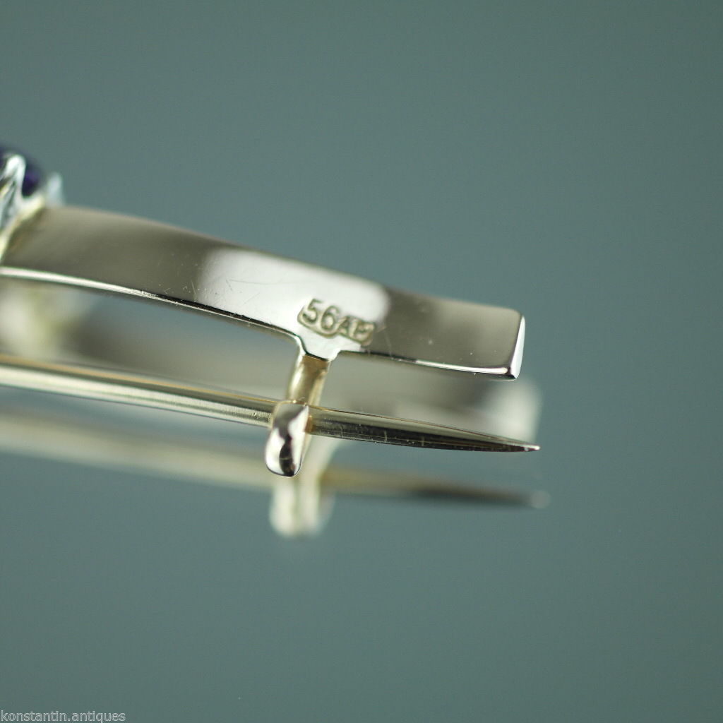 Broche de oro antiguo imperial ruso 56 con hermosa amatista