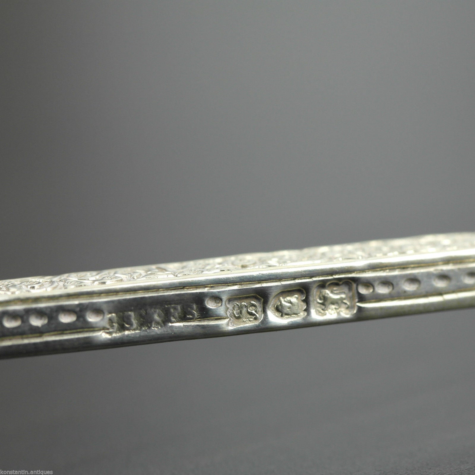 Cuchara de unción de plata de ley antigua de 1902 de 250 mm Coronación Real de Londres