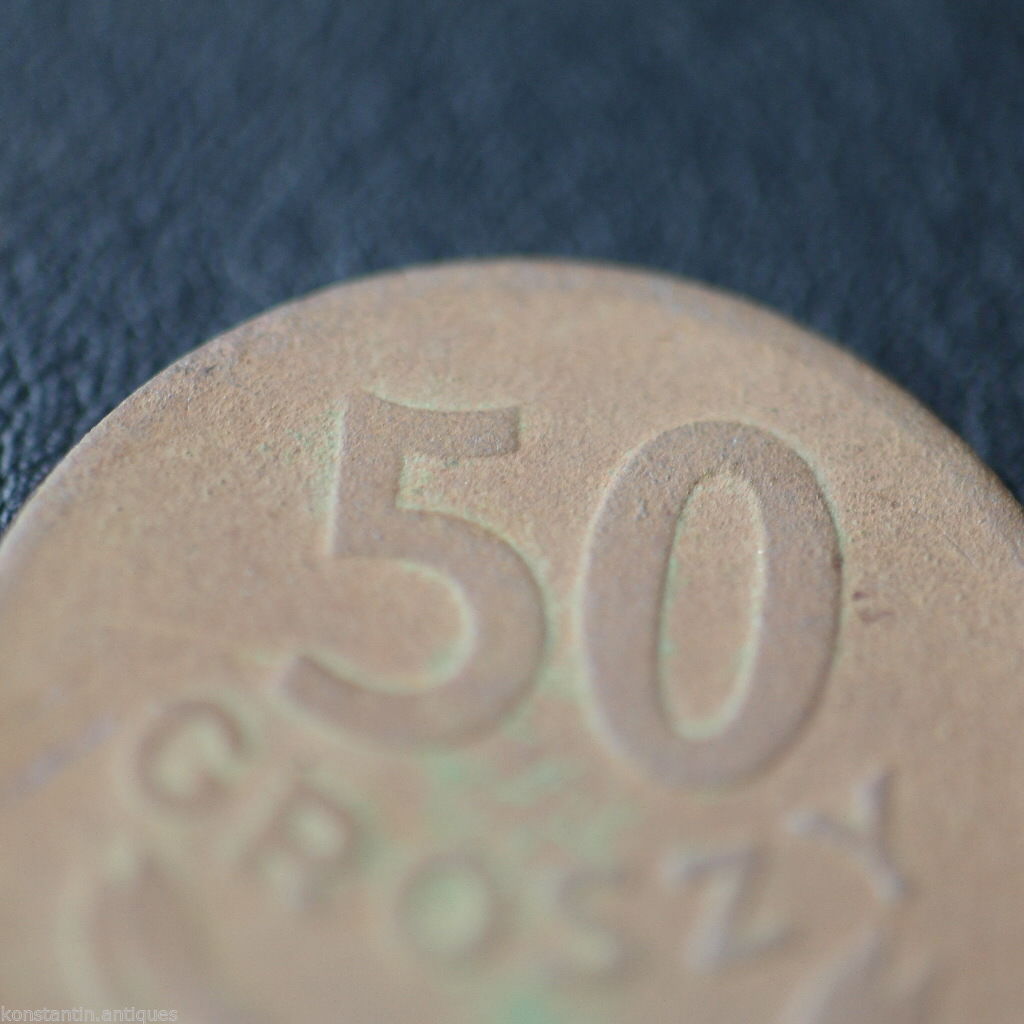 Vintage 1949 coin 50 grosze President Bolesław Bierut of Republic of Poland 20th