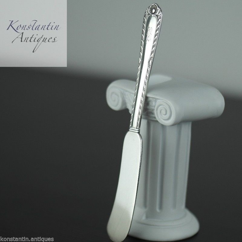 Antikes Buttermesser aus Sterlingsilber, B, amerikanischer Indianer