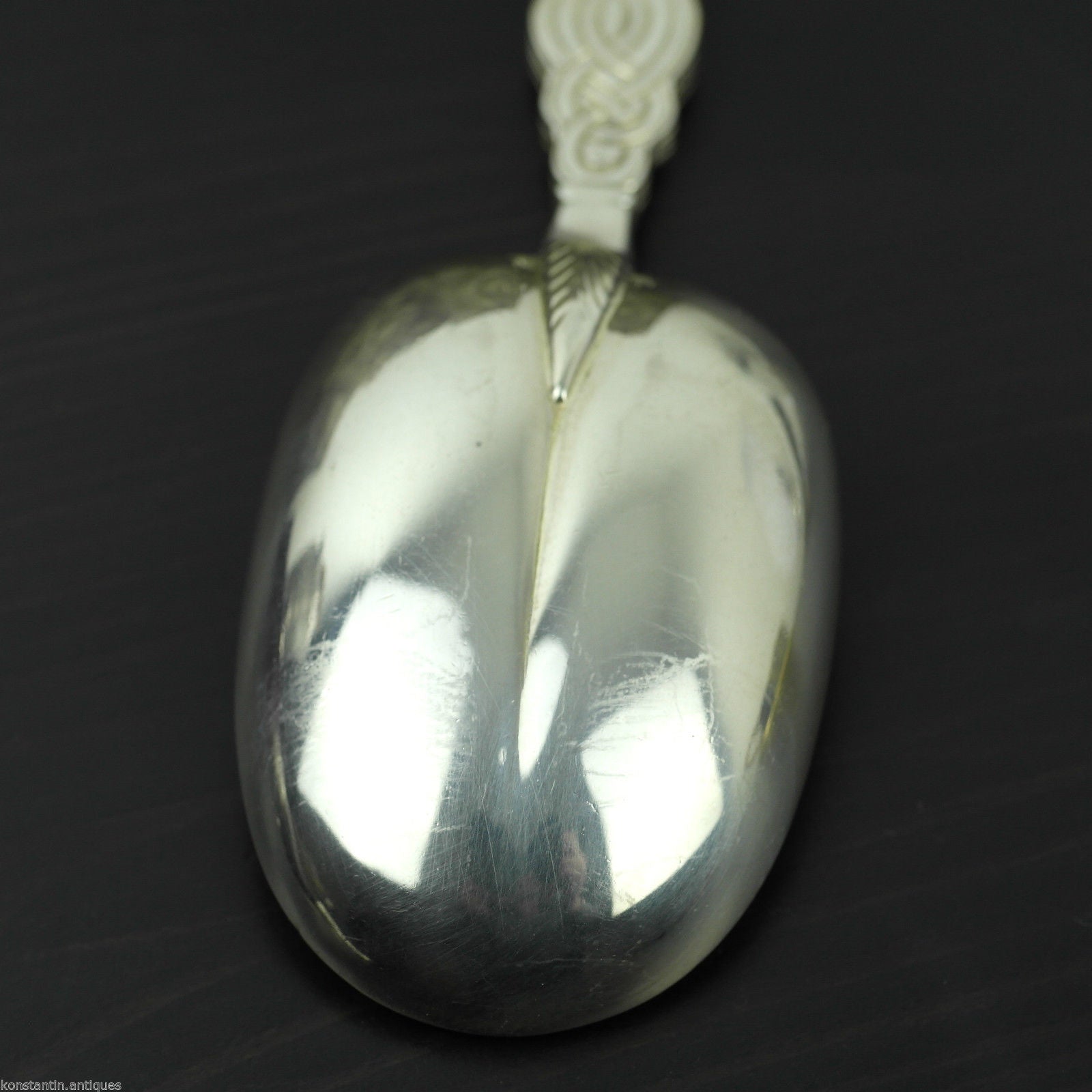 Cuchara de unción de plata de ley antigua de 1902 de 250 mm Coronación Real de Londres