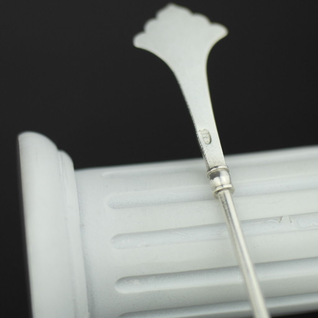 Antique ornamented solid silver candy spoon Russian Empire Emperor Nicolas II