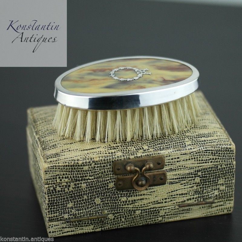 Antigua caja DMC de carey de plata esterlina Birmingham 1927 Imperio Británico