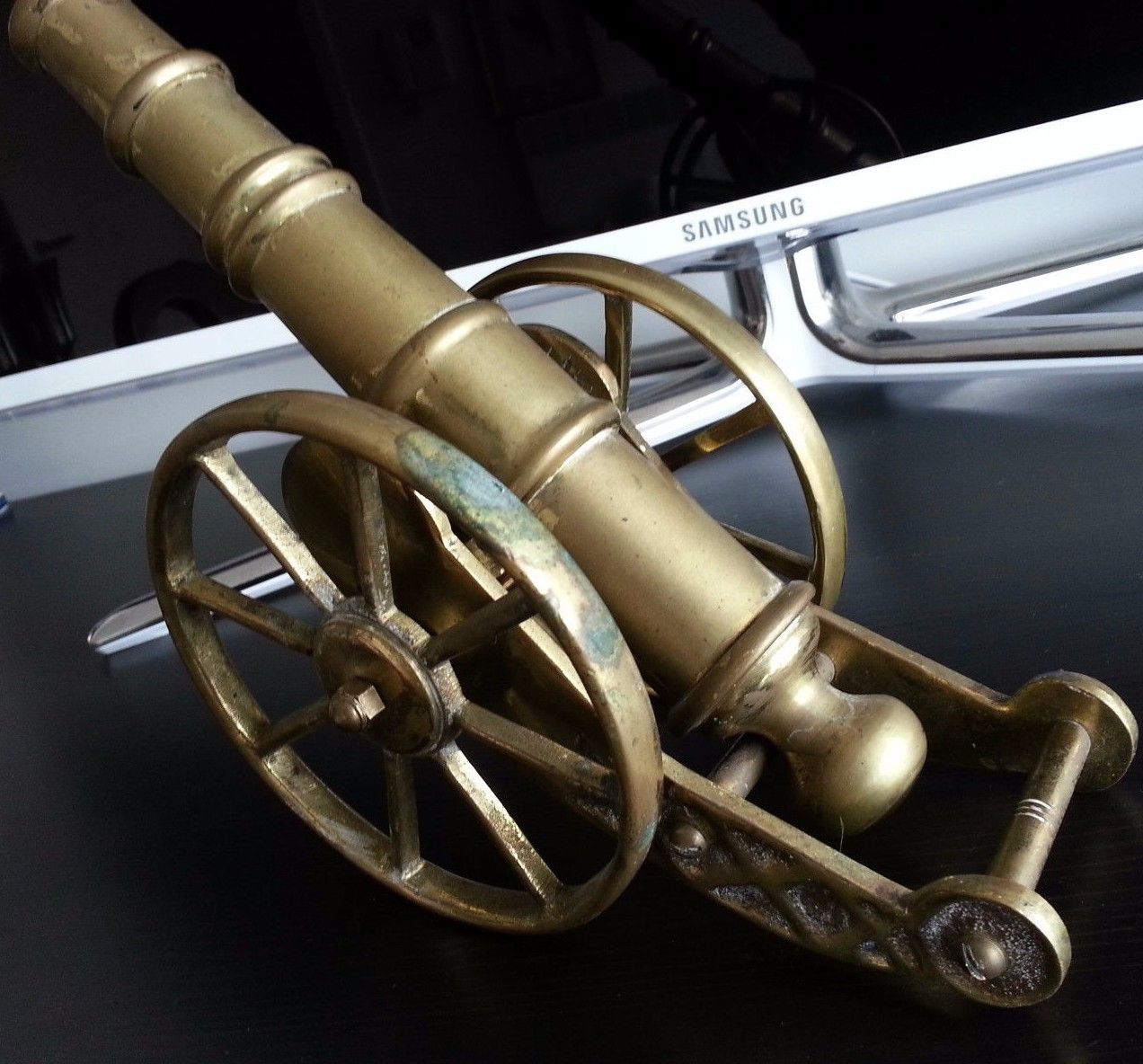 Vintage model Antique howitzer / cannon 1827 g brass statue great British Empire