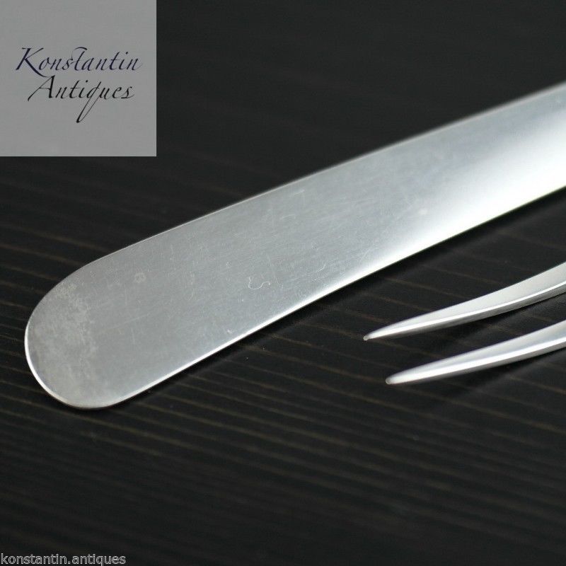 Antique 1900 sterling silver set of fork and knife Nacre MOP handles