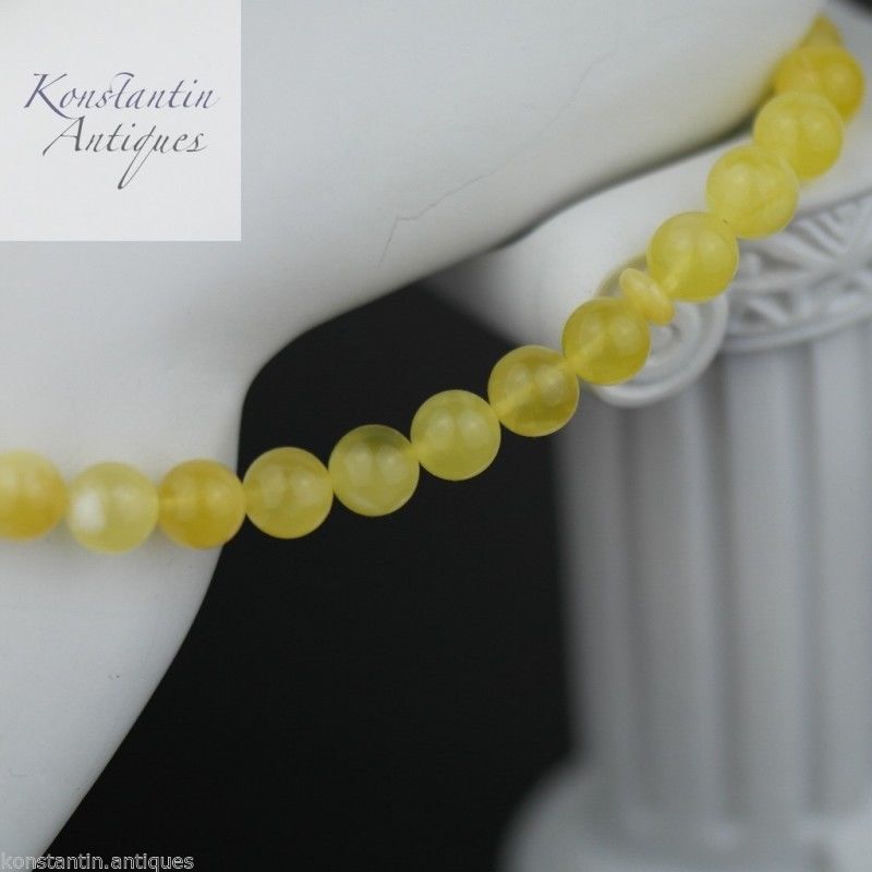 Cuentas auténticas de ámbar báltico, Rosario islámico Tasbih de 9mm, yema de huevo blanca