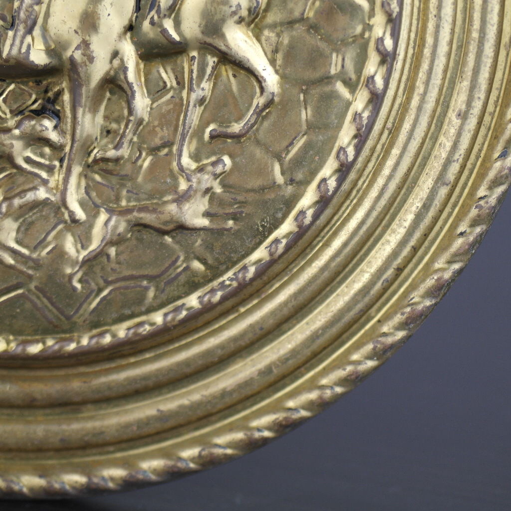 Vintage-Wanddekoration, Messingplatte, antikes Jagdszenenporträt, hitzebeständig