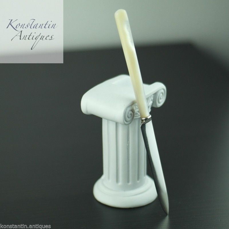 Antique 1910 sterling silver letter opener with Nacre MOP handle