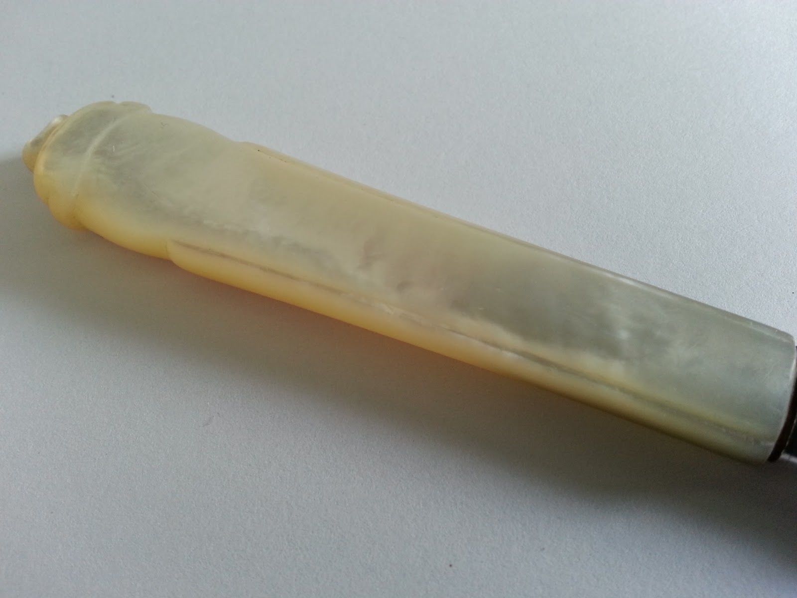 Victorian 1851 solid silver knife mother of pearl handle Sheffield Antique gift