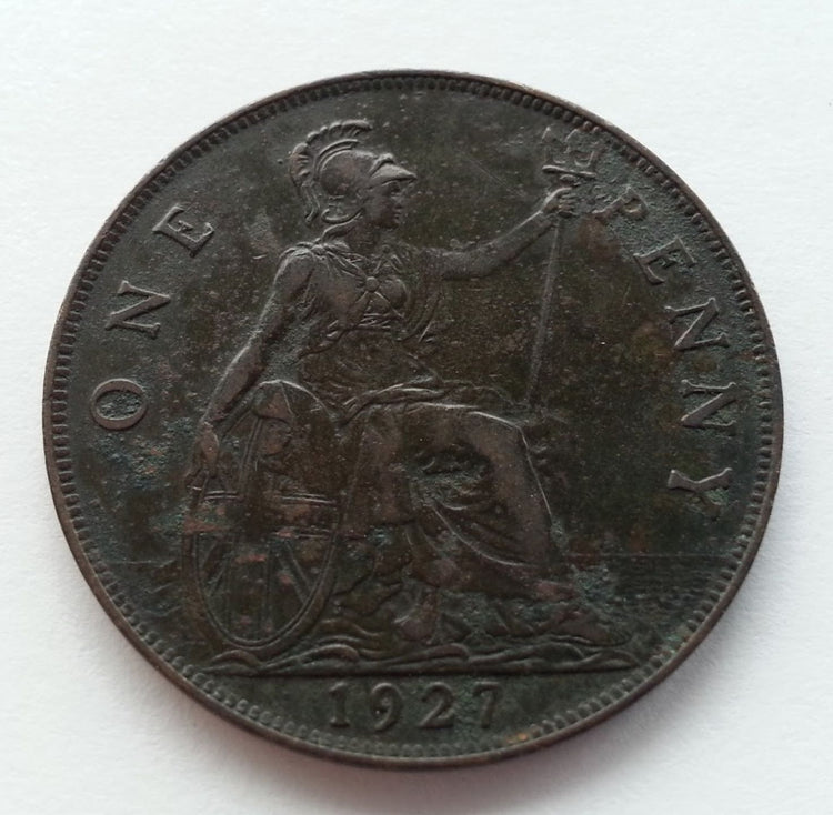Jahrgang 1927 Münze ein Penny George V. von British Empire London 20. Jh
