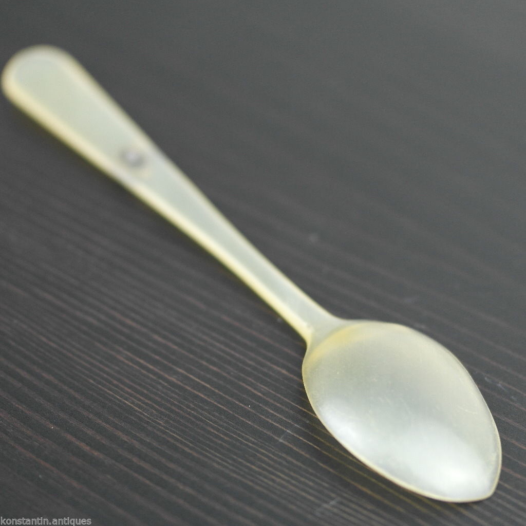 Antique Scottish horn spoon with solid silver shield