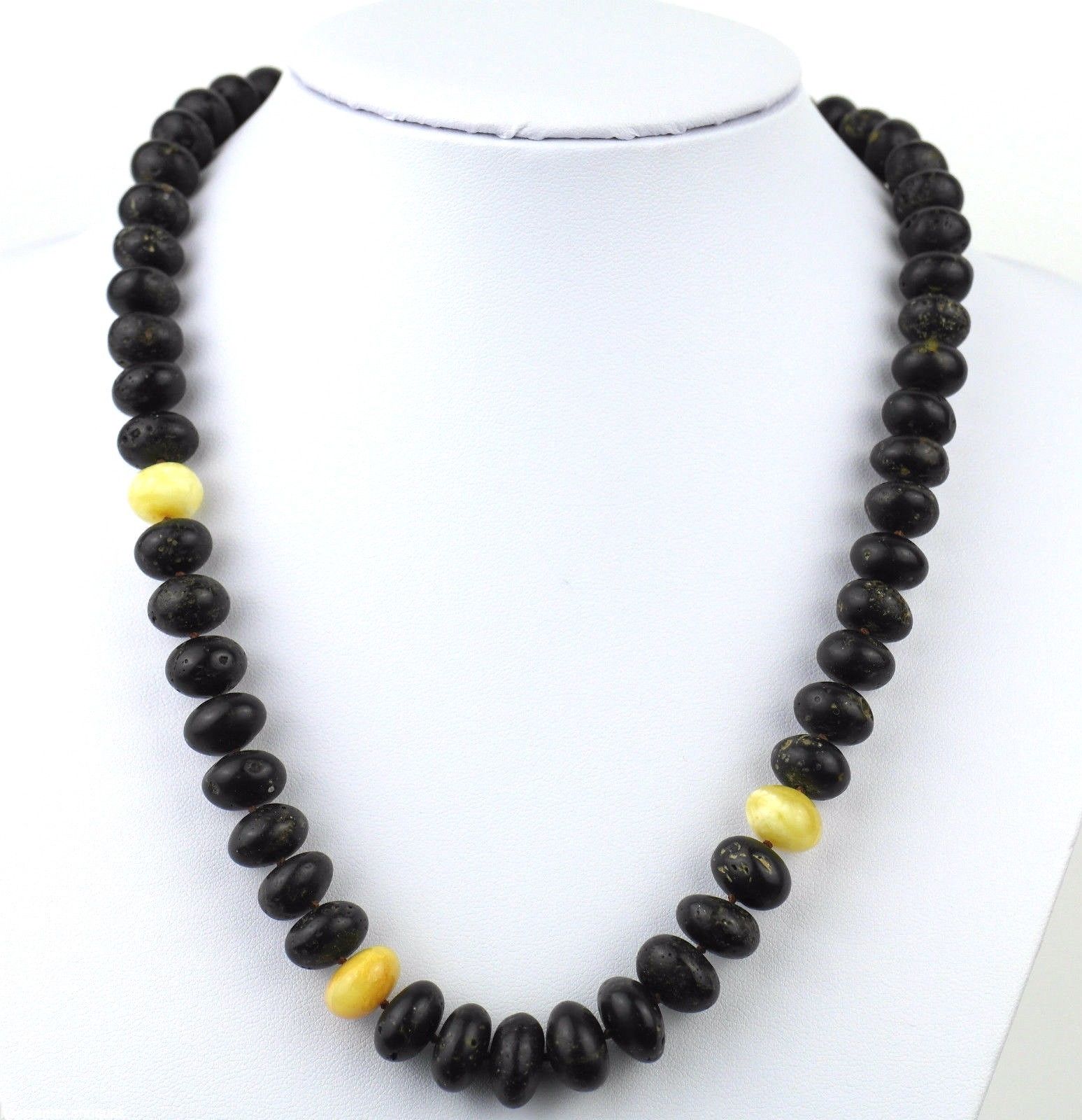 Genuine Baltic Amber stones beads necklace White egg yolk earth blood