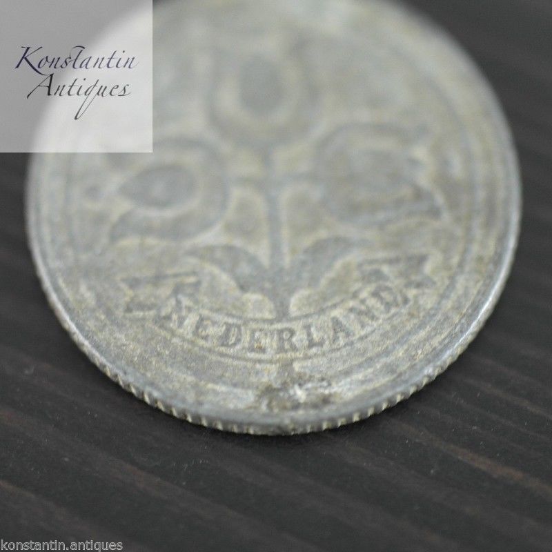 Vintage 1942 moneda 10 centavos Holanda gran regalo antiguo