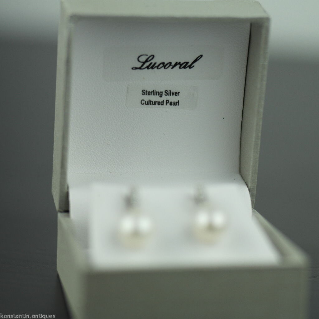 Stilvolle Ohrringe aus Sterlingsilber mit Zuchtperlen, CZ Lucoral 925, verpackt